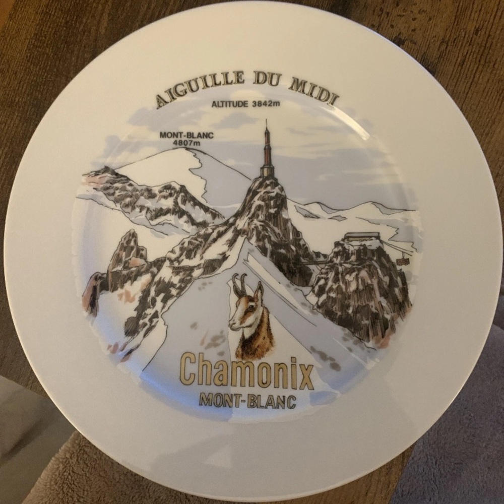 Chamonix Mont-Blanc France  Creation Artistique L'honneur Porcelain Plate